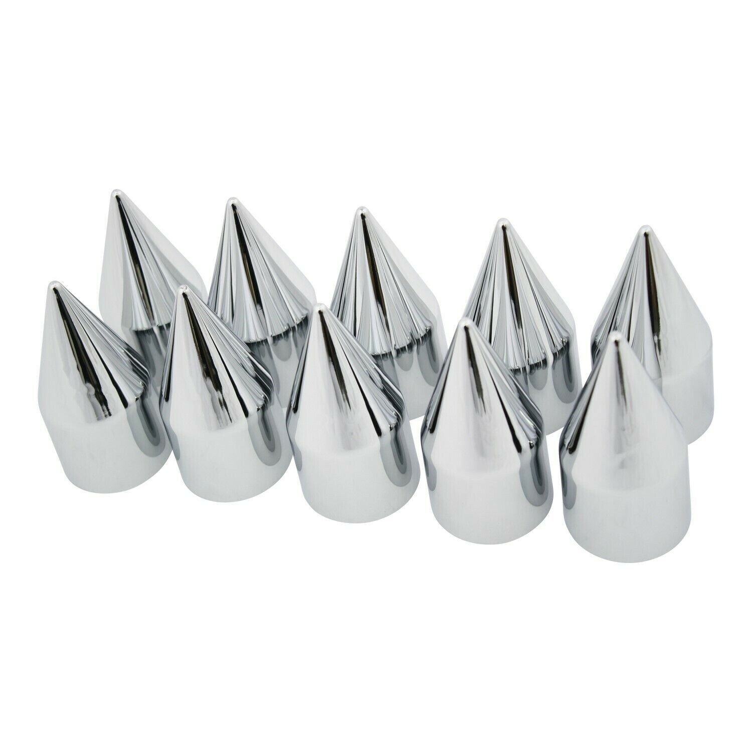 Lug Nut Covers 33mm Chrome Rocket Style PUSH ON Style Plastic (20) Semi Truck