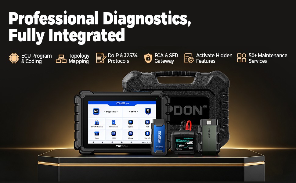 🔥2026 NEW TOPDON ONE Plus 2-Year Free Update OBD2 Scanner ECU Programmer Tool
