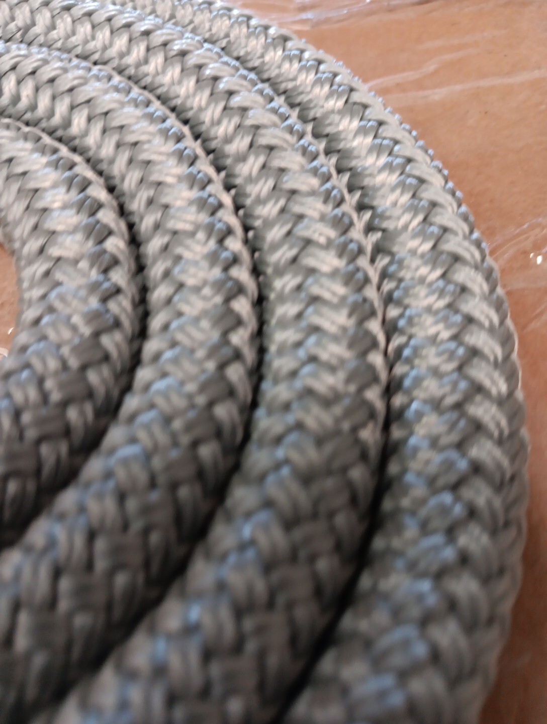 9/16 x 200 ft. Double Braid-Yacht Braid Polyester Rope. Light Gray