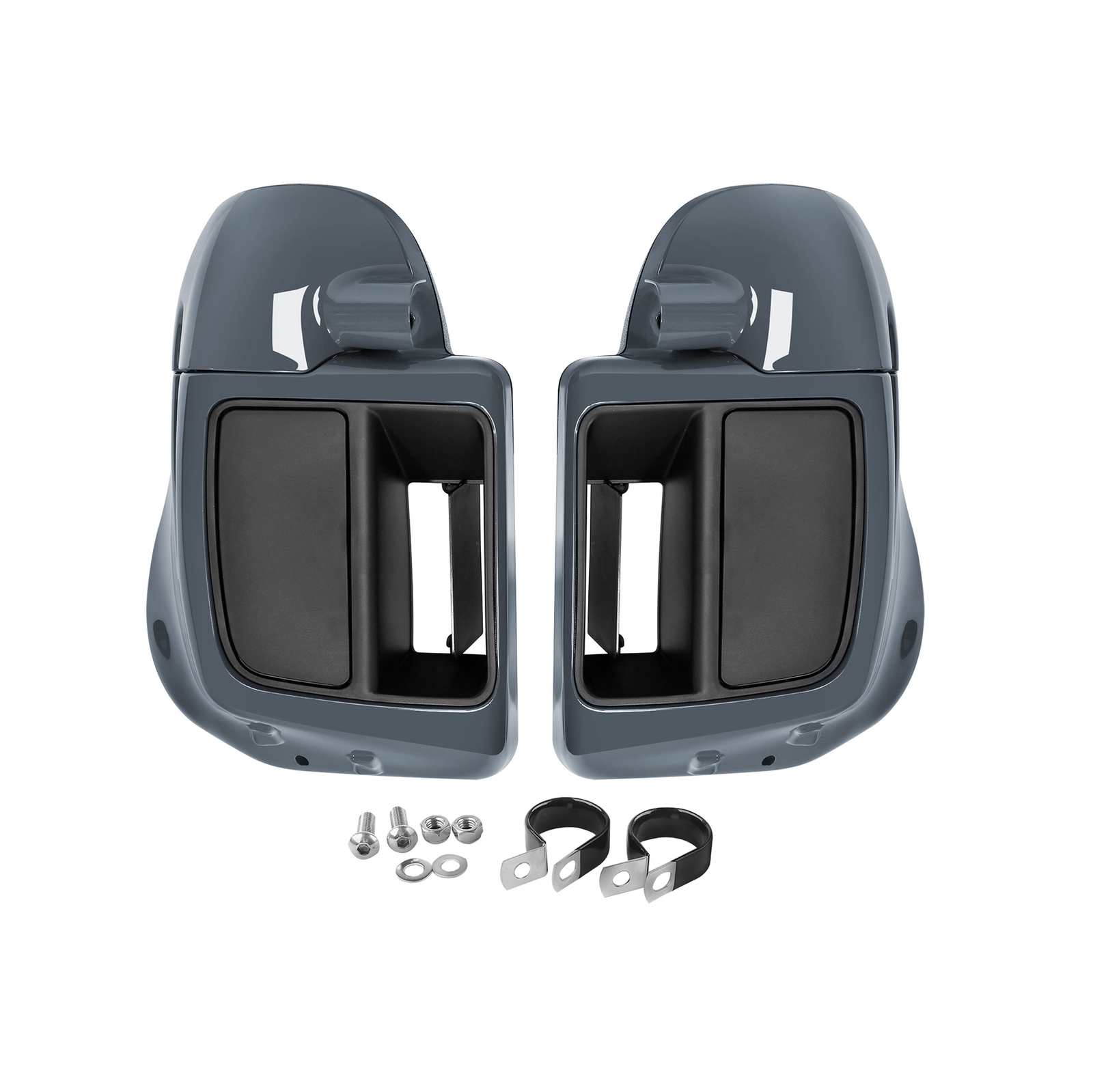 Lower Vented Fairings & Engine Guard Fit For Harley Touring 14+ Gunship Gray