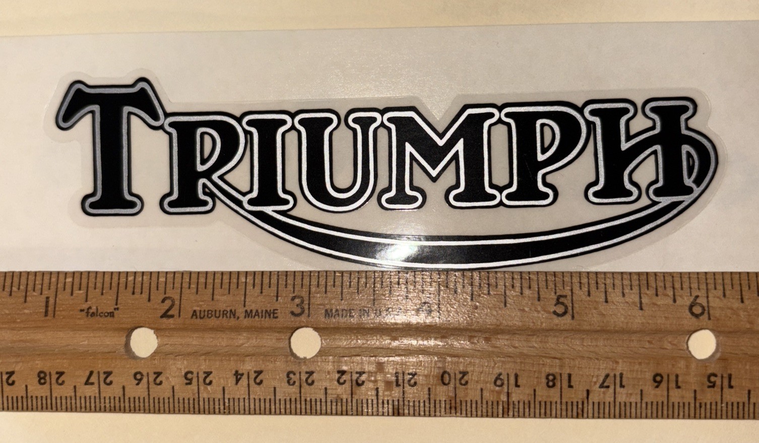 Triumph 5” Black Silver Sticker Vinyl Transfer Decal
