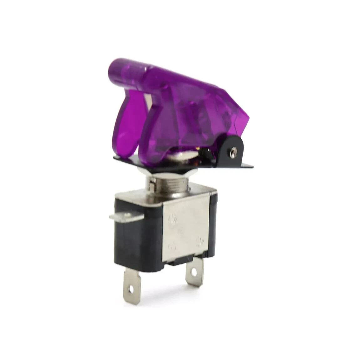 Universal DC 12V Purple Safety Cover SPST Toggle ON/OFF Control Switch w Light