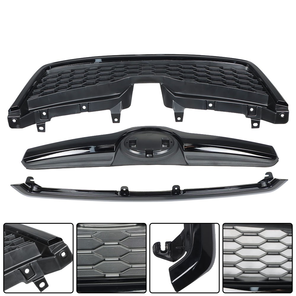 Gloss Black Upper Grille Honeycomb Grill Assembly For 2014-2018 Subaru Forester