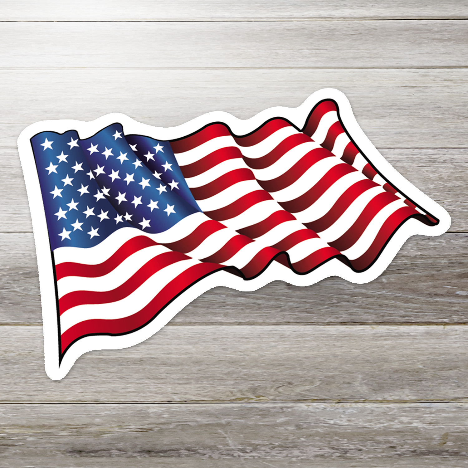 American Flag Sticker 1.5-25 in USA Waving Flag Vinyl Decal Car Truck Laptop