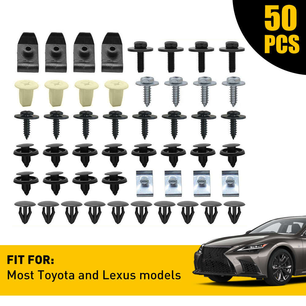 50Pcs Engine Splash Shield Fender Bumper Screw Clips Rivet Fastener For Toyota