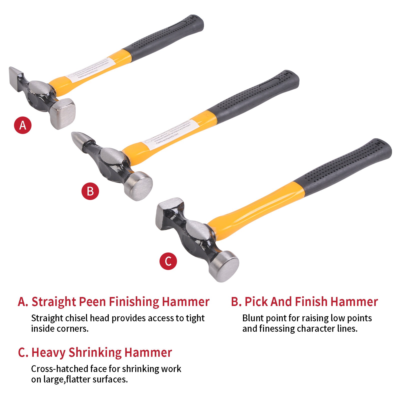 Shaping Tool Dent Hammer Fender Roller Fixer Remover Pro Auto Body Repair Tools
