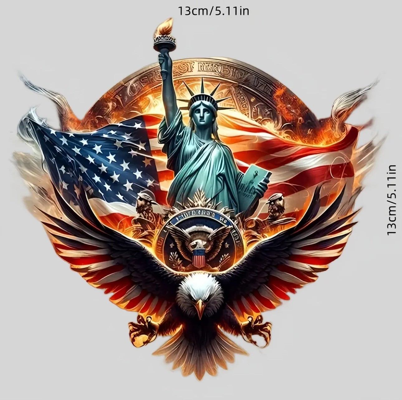 United States America US Flag Eagle Statue of Liberty 5” Inch Sticker Decal 1PC