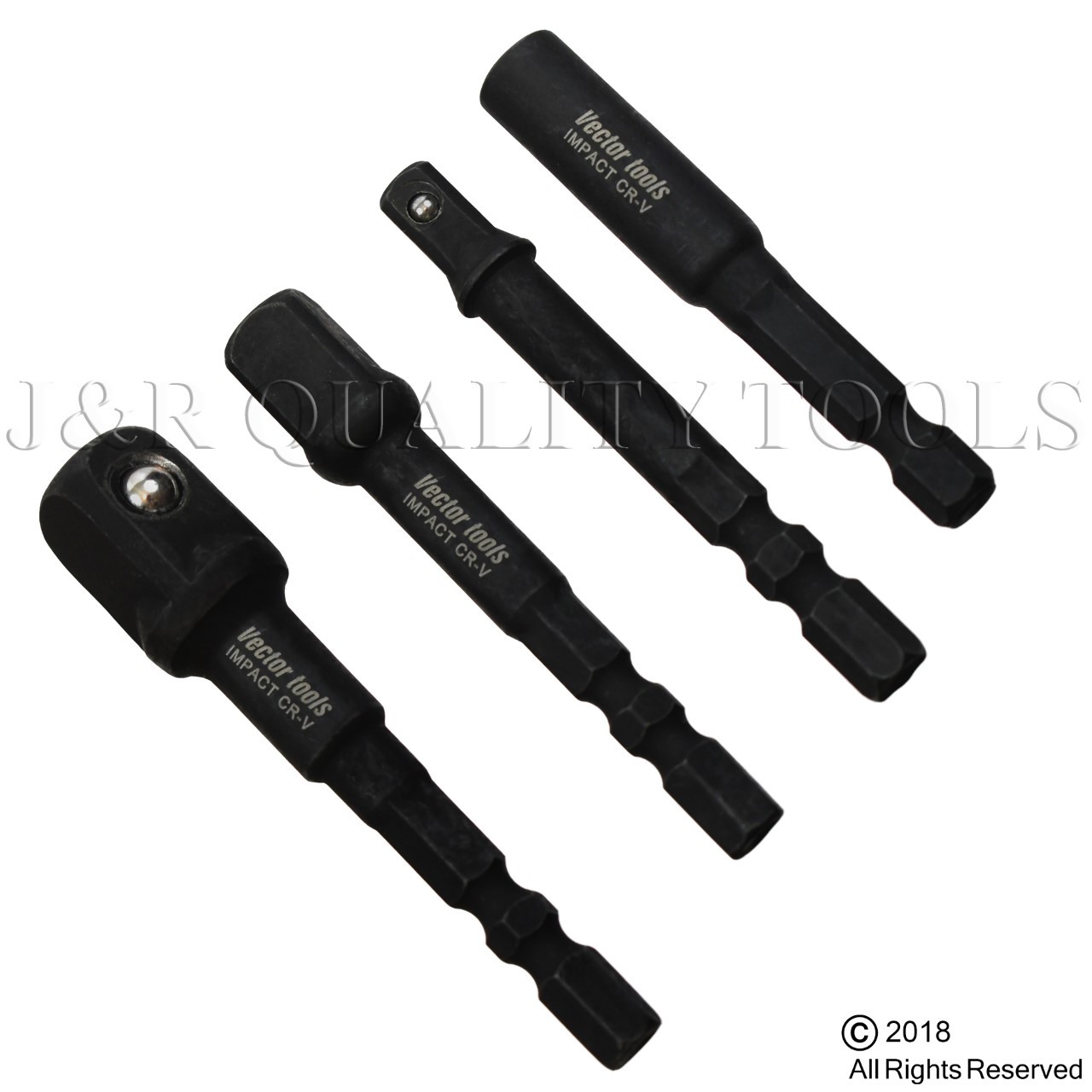 Impact Socket Adapter Drive Power Drill EXT Set 4Pcs Magnet Bit Hold 1/4 3/8 1/2