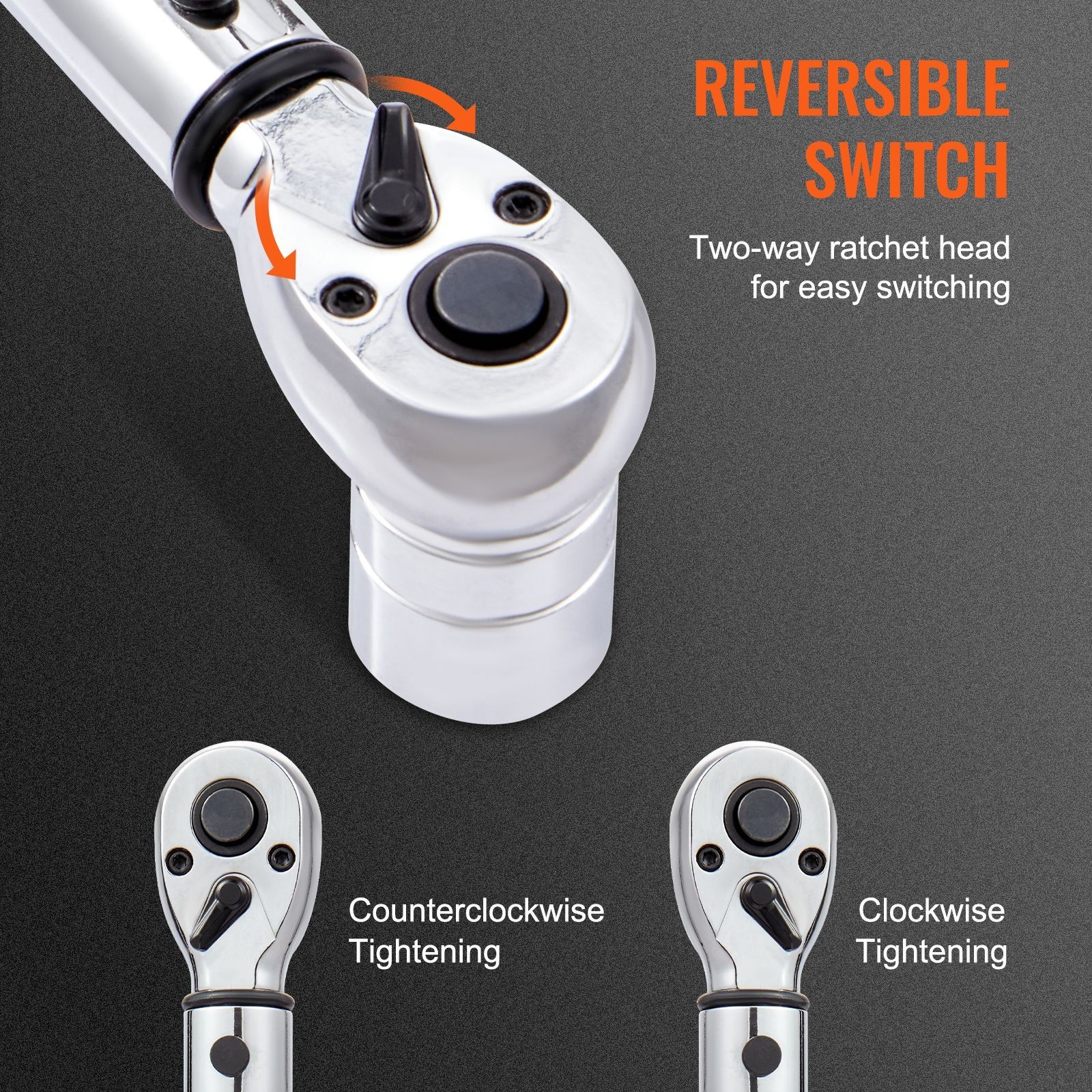 Torque Wrench Adjustable Dual-Direction set 1/4″ Drive 20-200ft.lb/3-23n.m