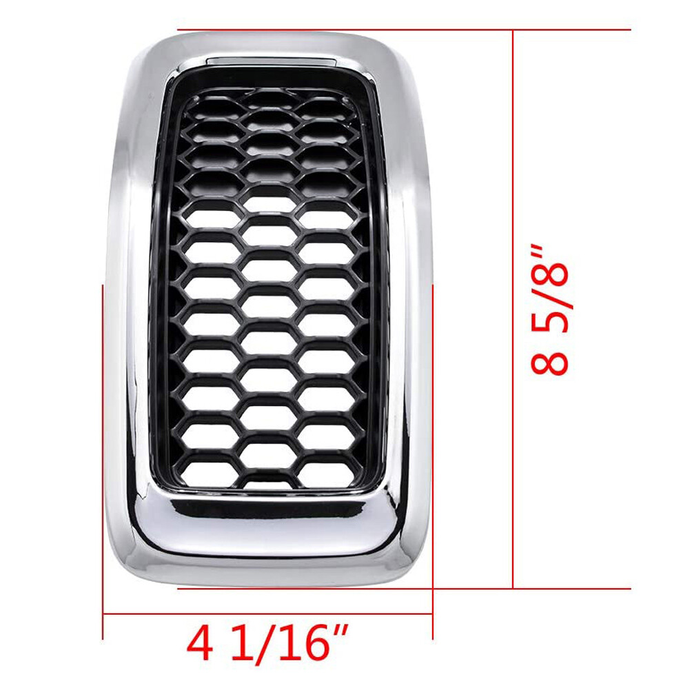 For 2014-2018 Jeep Cherokee Front Grill Inserts Honeycomb Mesh Cover Chrome 7pcs