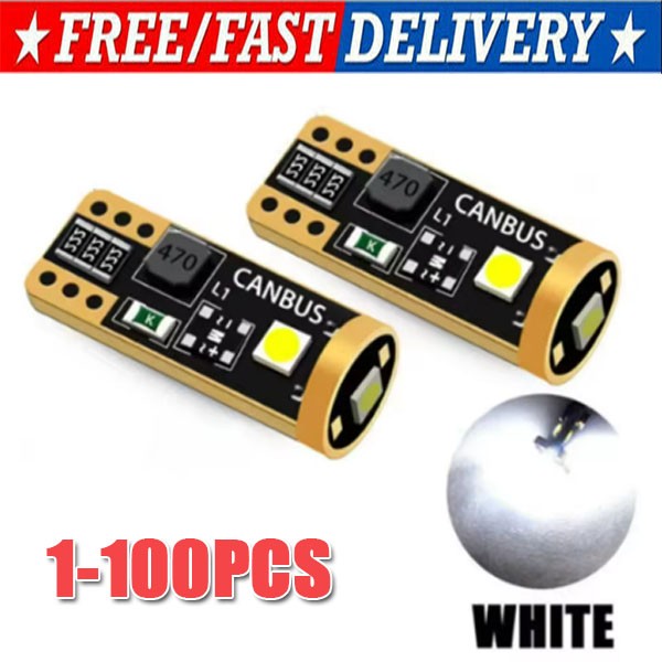 T10 LED License Plate Light Bulbs 6000K Super Bright White 168 2825 194
