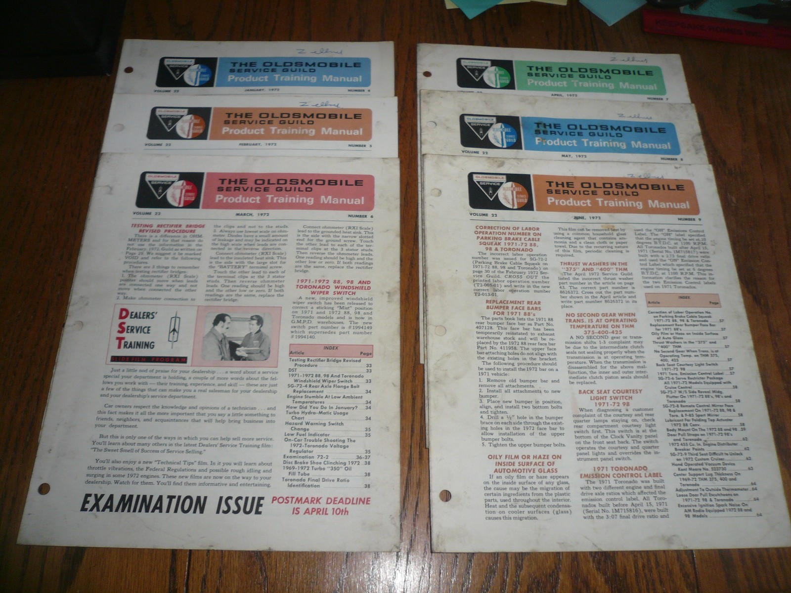 1972 Oldsmobile Service Guild Product Training Manual 6 Months – Jan – June
