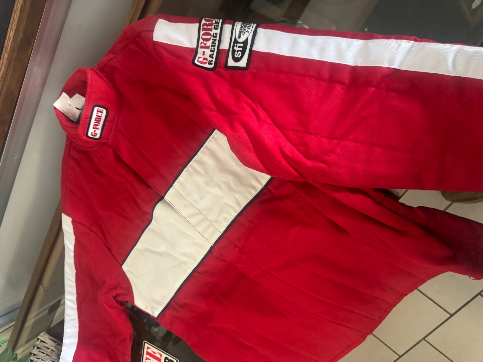 G-Force Racing Gear Jacket & Pants (Red + White) – Large Racing Suit