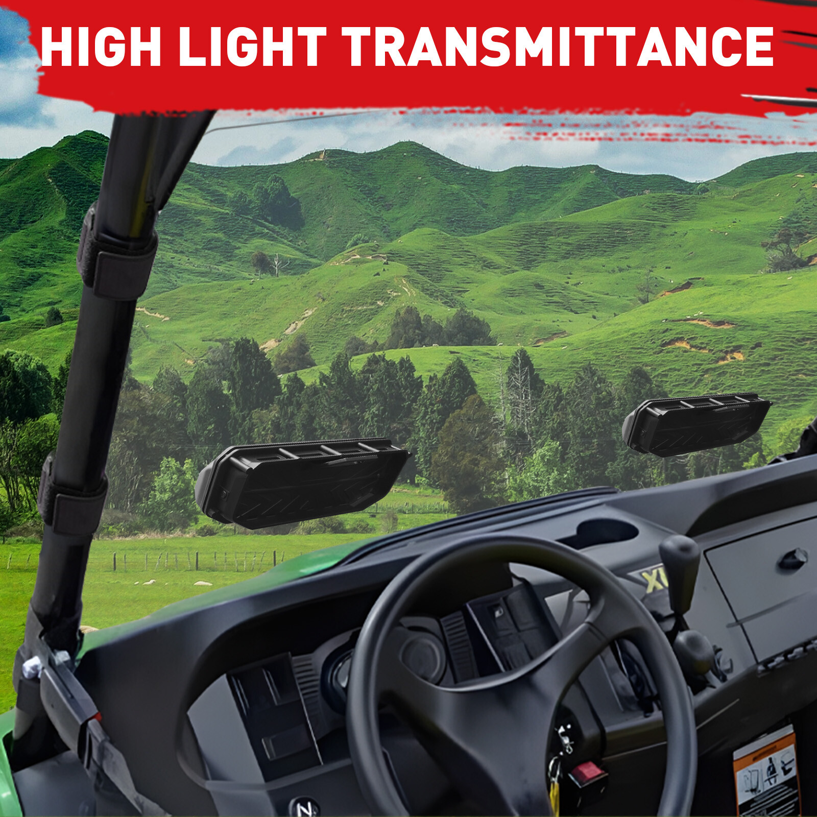 2-In-1 Vented Full Windshield for John Deere Gator XUV 550 /560/560E /590i /590E