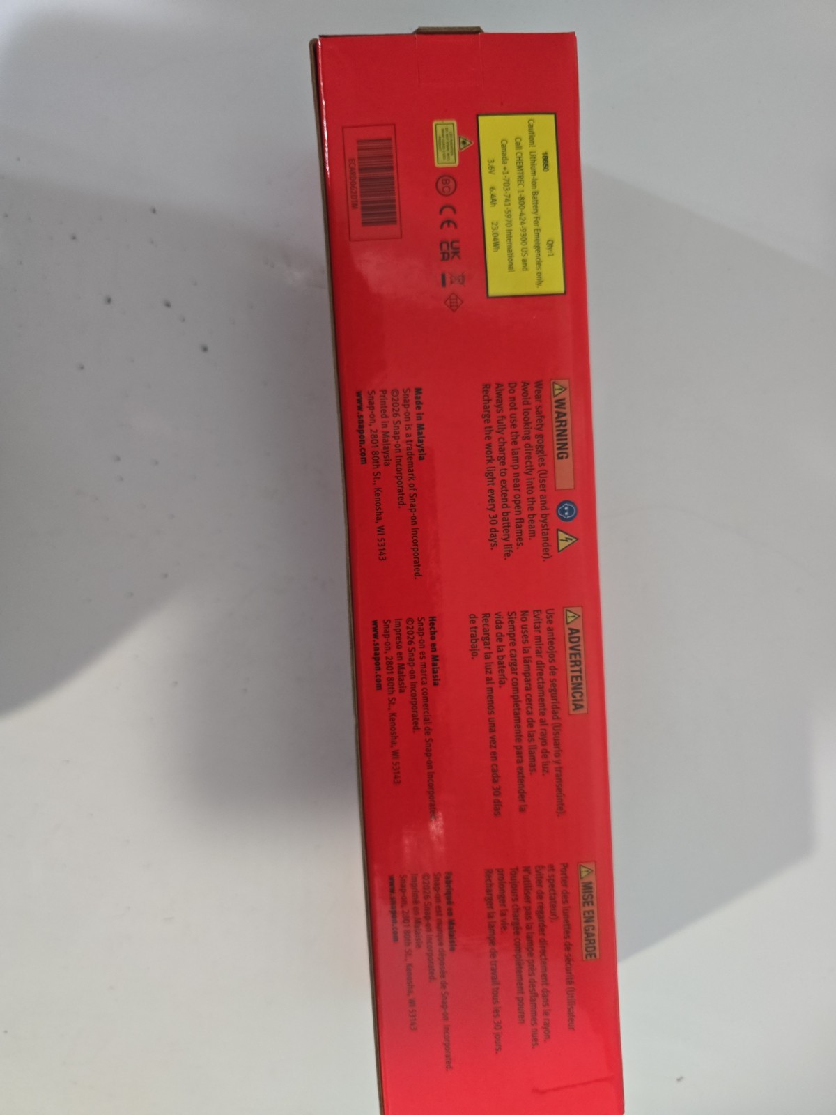 Snap-on FLEX LIGHT ECARD062DTM 300-925 Lumen, Rechargeable Light Black