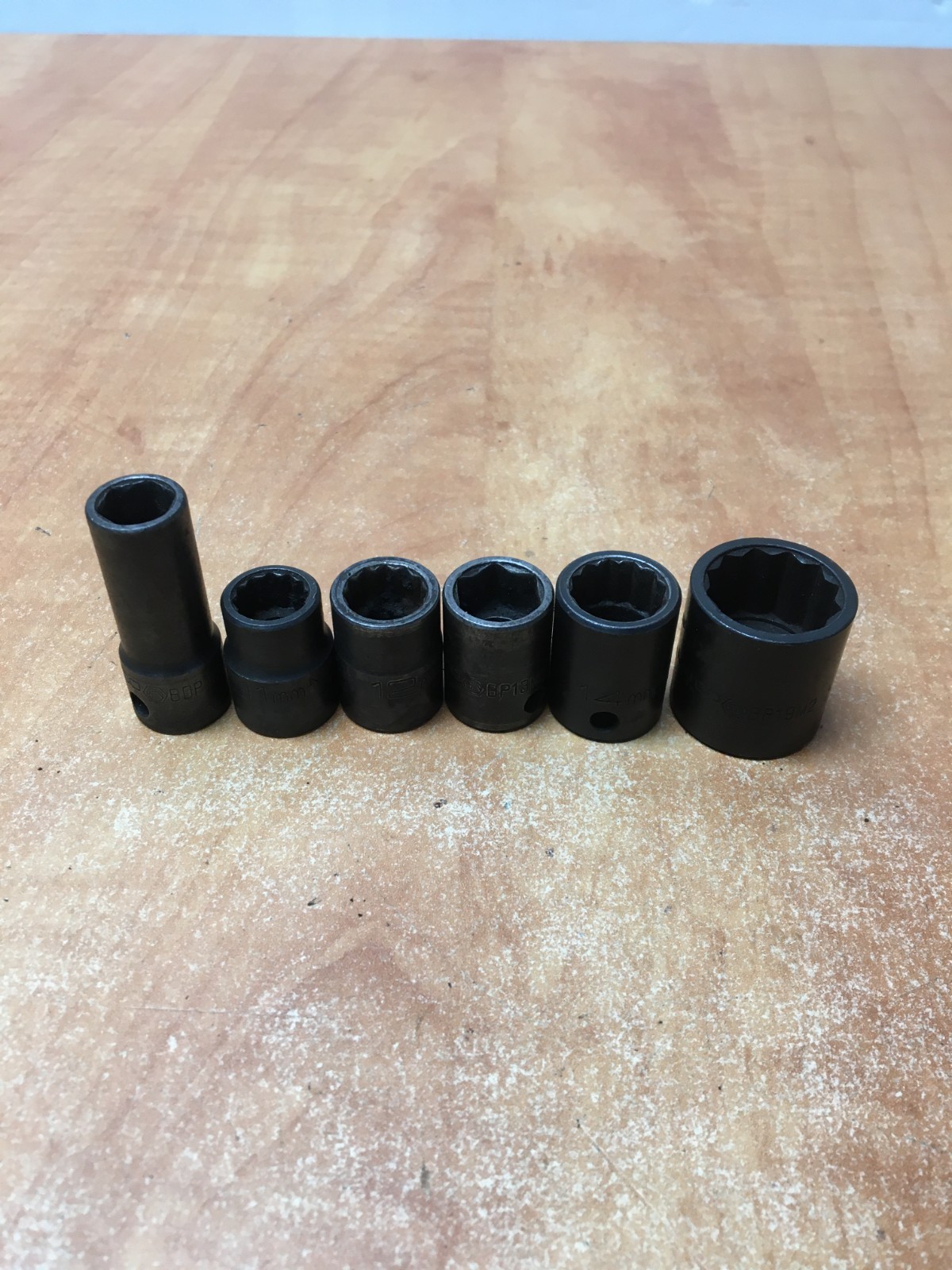 Matco Tools 6pc 3/8″ Dr Shallow Impact Sockets 19mm 14mm 13mm 12 11 10mm