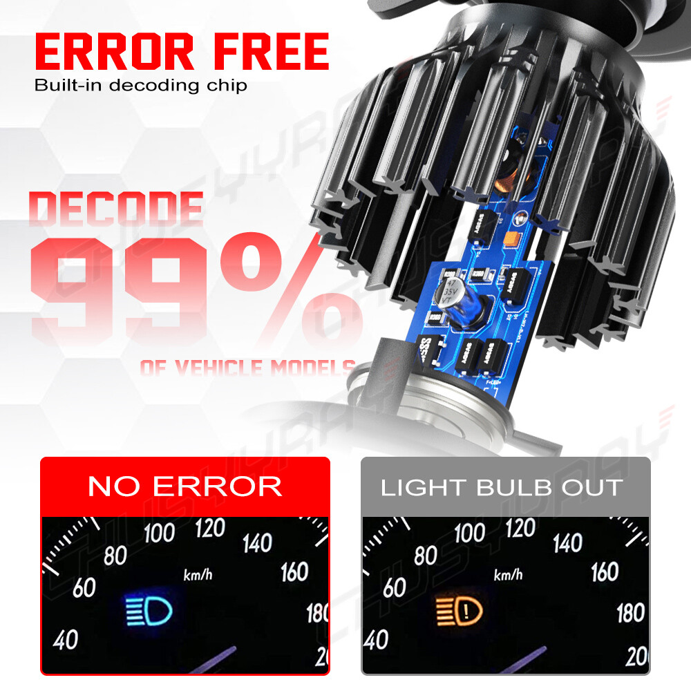 2X H13 9008 LED Headlight Super Bright Bulbs Kit 420000LM White Hi-Lo Beam 6000K