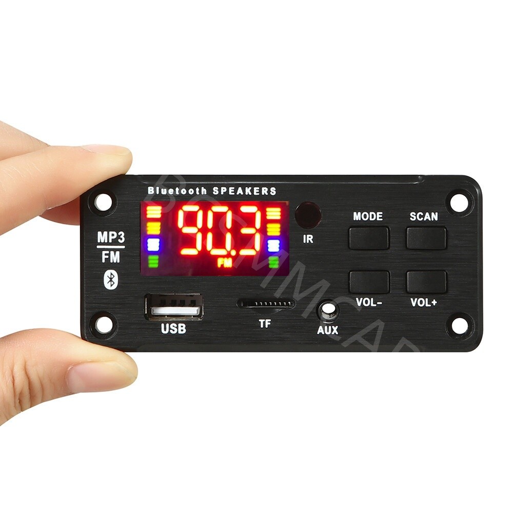 Bluetooth 5.0 12V MP3 Decoder Board Speaker Module USB TF AUX FM Radio For Car