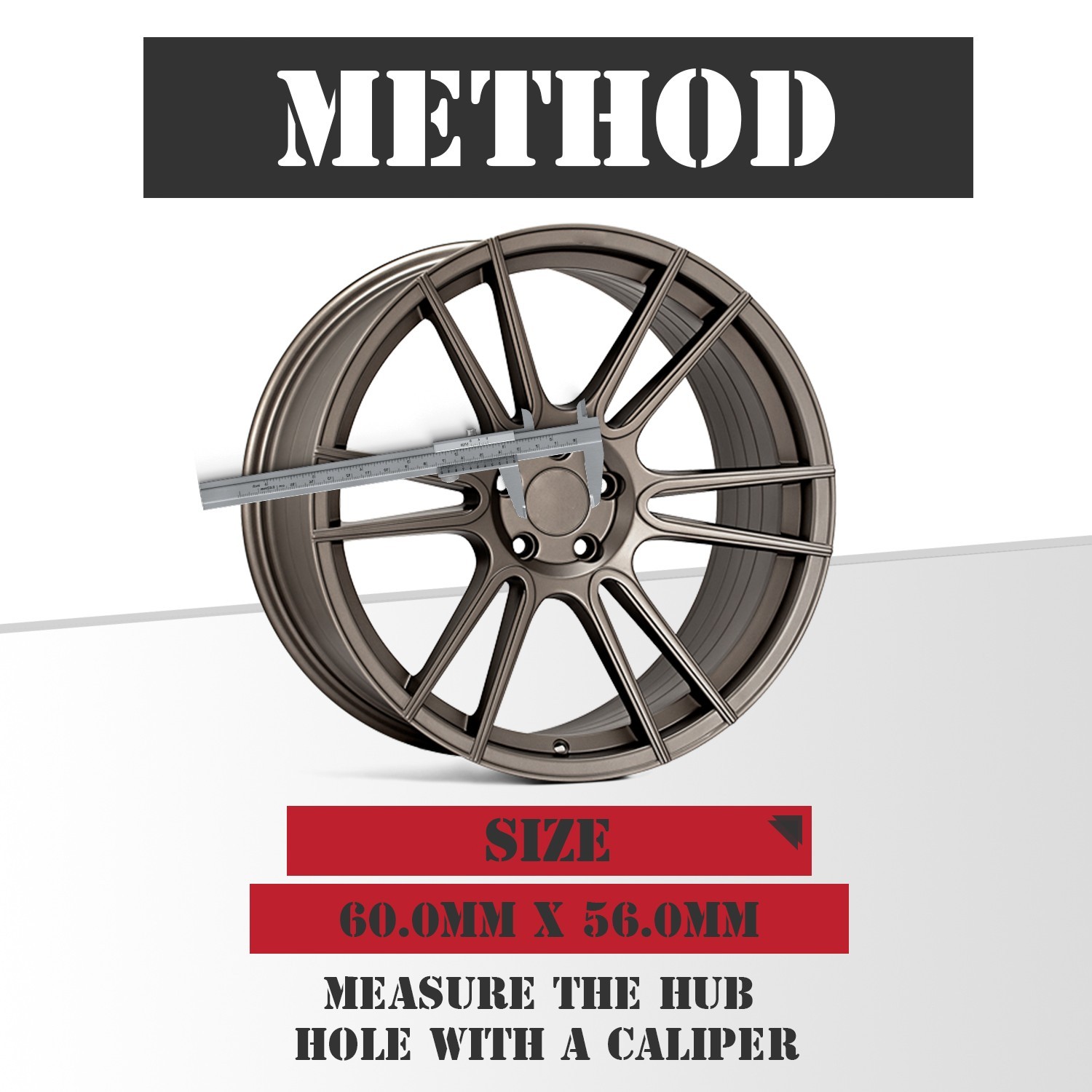 KitsPro 2.4Inch 60MM Wheel Center Caps, Pack of 4 (Matte Black, Outer 60MM, Inne