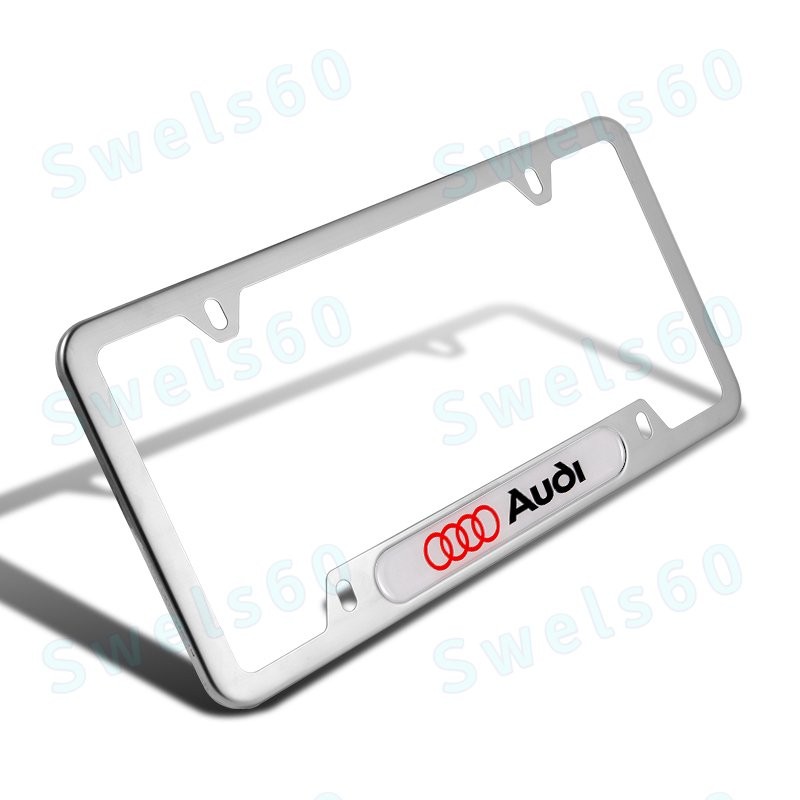 1PCS For AUDI Silver Metal Stainless Steel License Plate Frame NEW