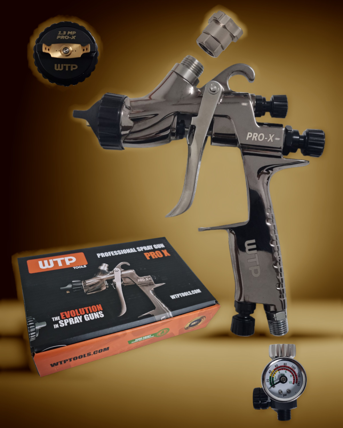 Spray Paint Gun Professional PRO X 1.3 MP WTP TOOLS Clear Coat Sealer Base Auto