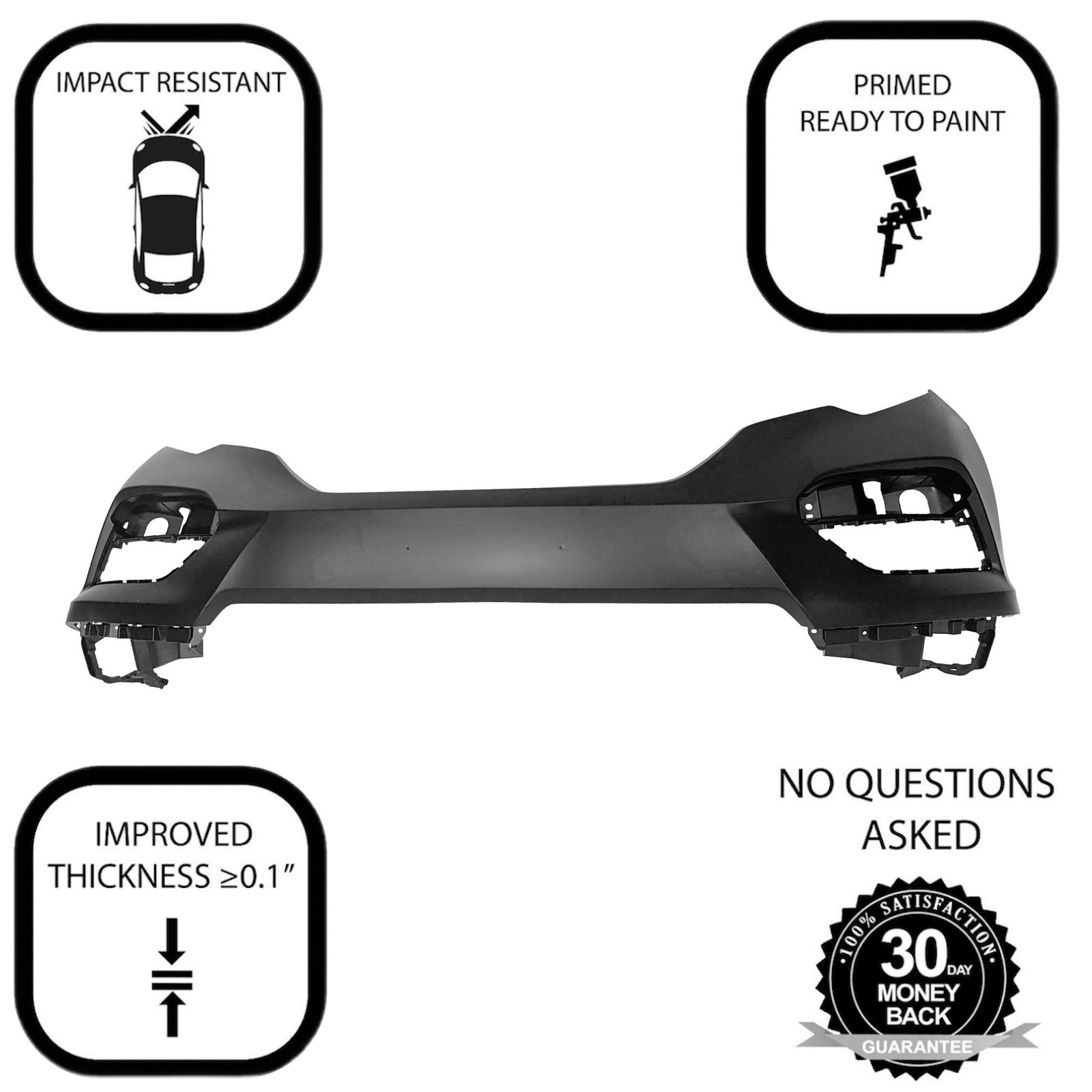 Front Upper Bumper Cover for 2016-2018 Honda Pilot Elite EX EX-L LX Touring