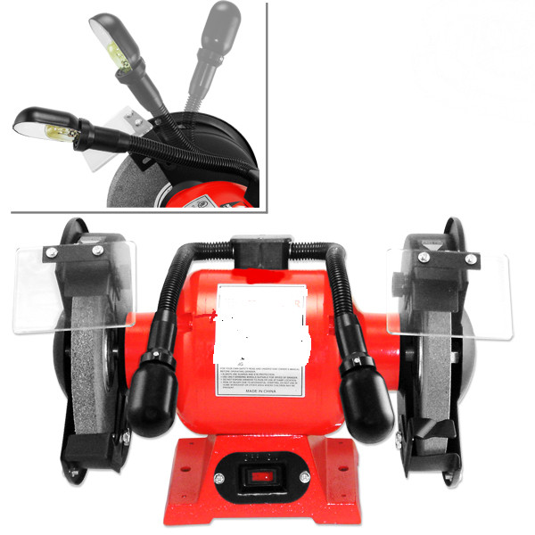 6″ Bench Grinder Electric Sharpening Grinding Metal Polisher 2 Lights 3400 RPM