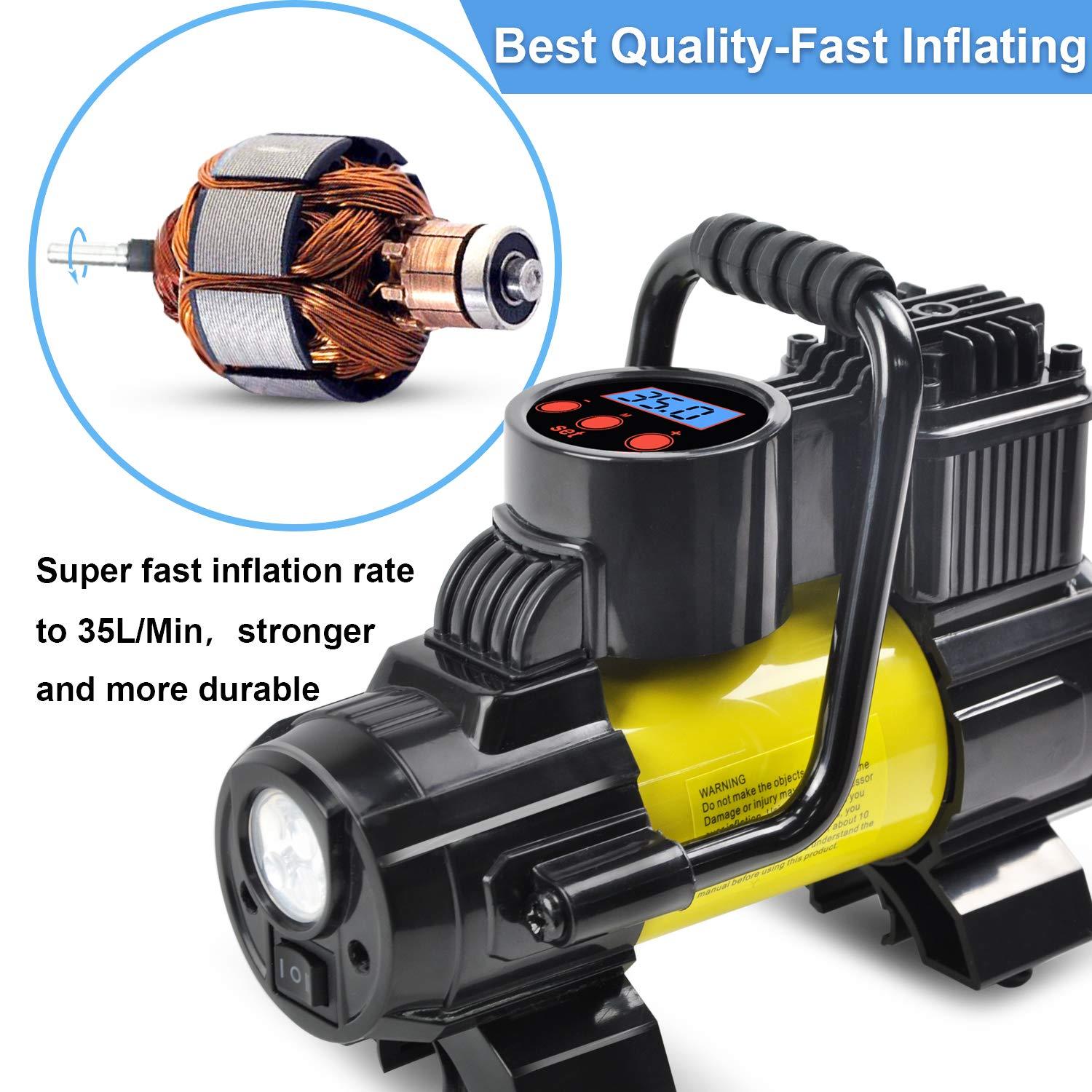 Tire Inflator Car Air Pump Compressor Electric Portable Auto 12V Volt 150 PSI