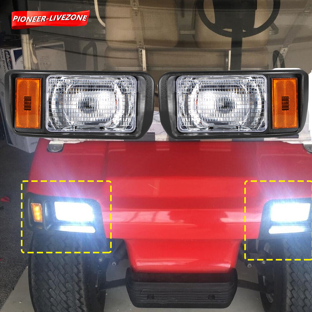 12V Left Right Golf Cart Headlights Kit Gas&Electrric For 1993-2021 Club Car DS