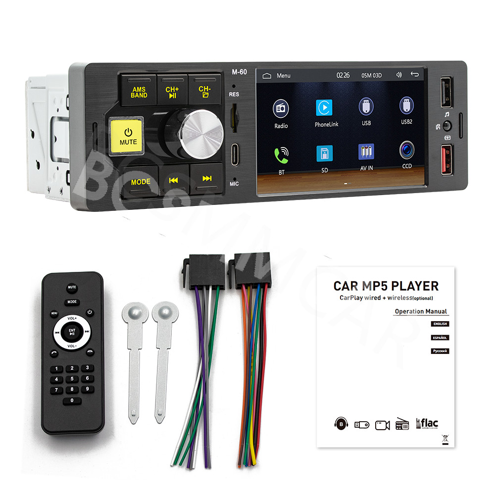 Bluetooth Radio Car Stereo Touch Screen MP5 Player Head Unit Type C USB Charger