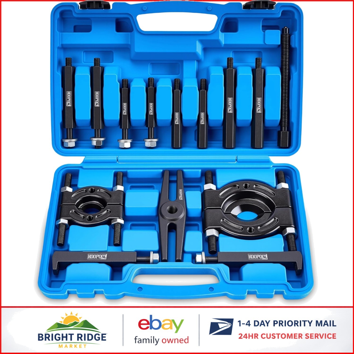Durable 14-Piece Bearing Separator Set with Rugged Carbon Steel Construction
