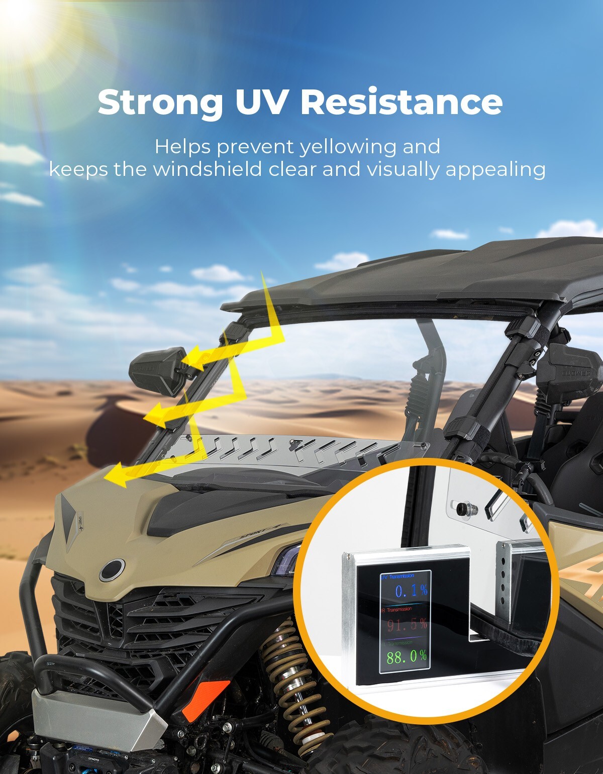Vented Front Windshield w/ Sliding Window for 2023-2025 CFMOTO ZForce 950 / 800