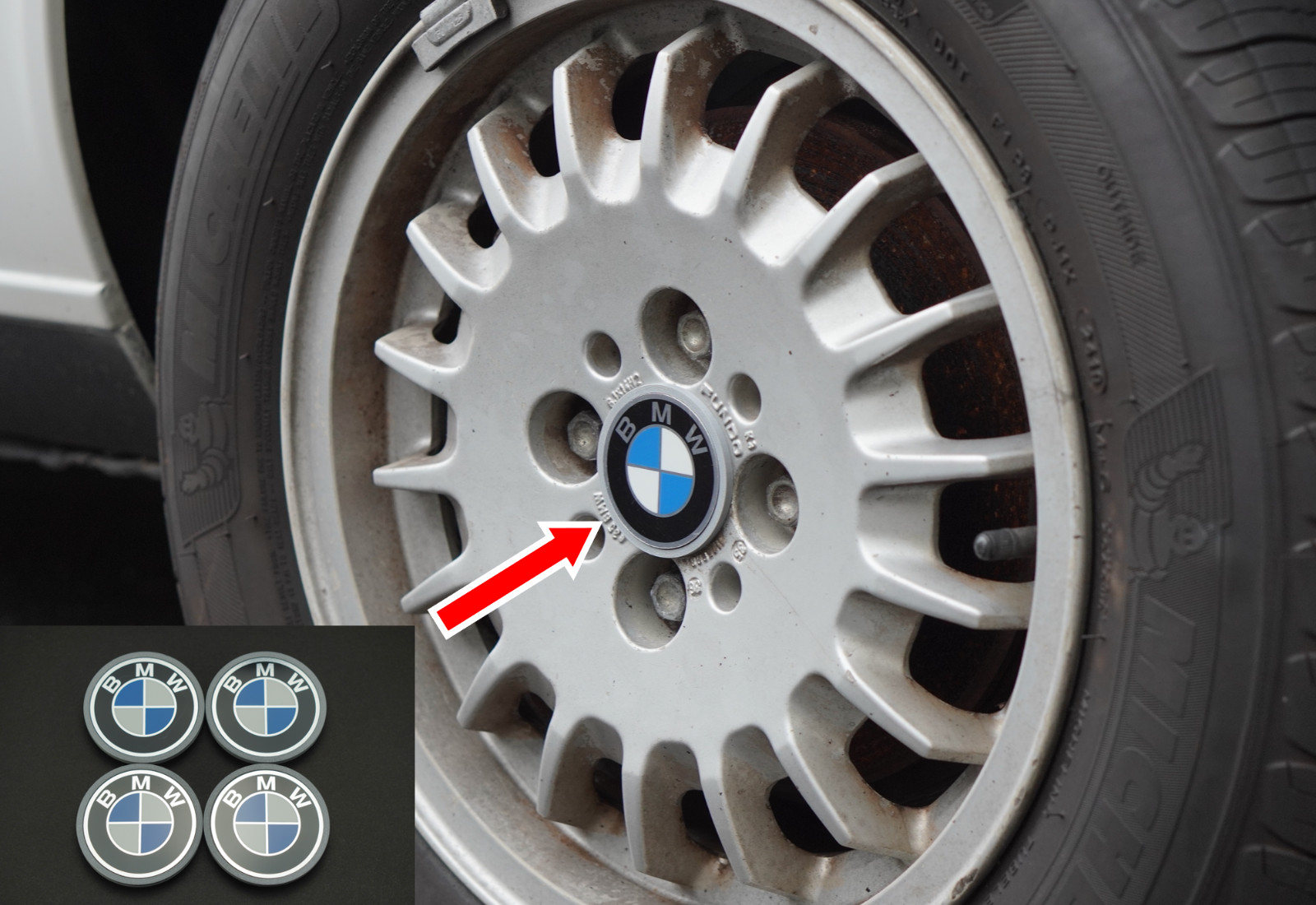 NEW BMW E30 14in Bottlecap Center Cap Hub Cap Set x4 Bottle Caps 325i 325e 318i