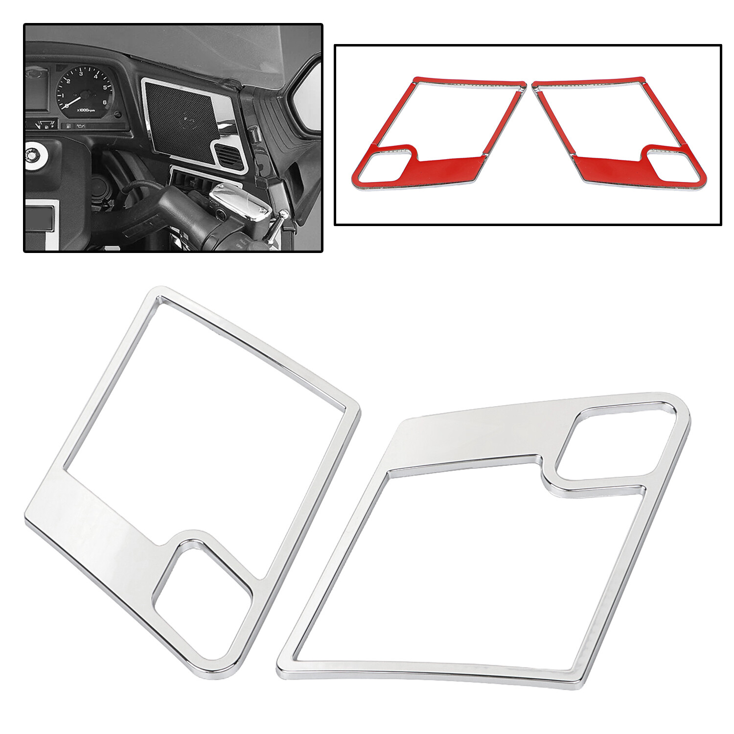 Chrome ABS Plastic Front Speaker Trim For Honda Goldwing 1500 GL1500A Aspencade