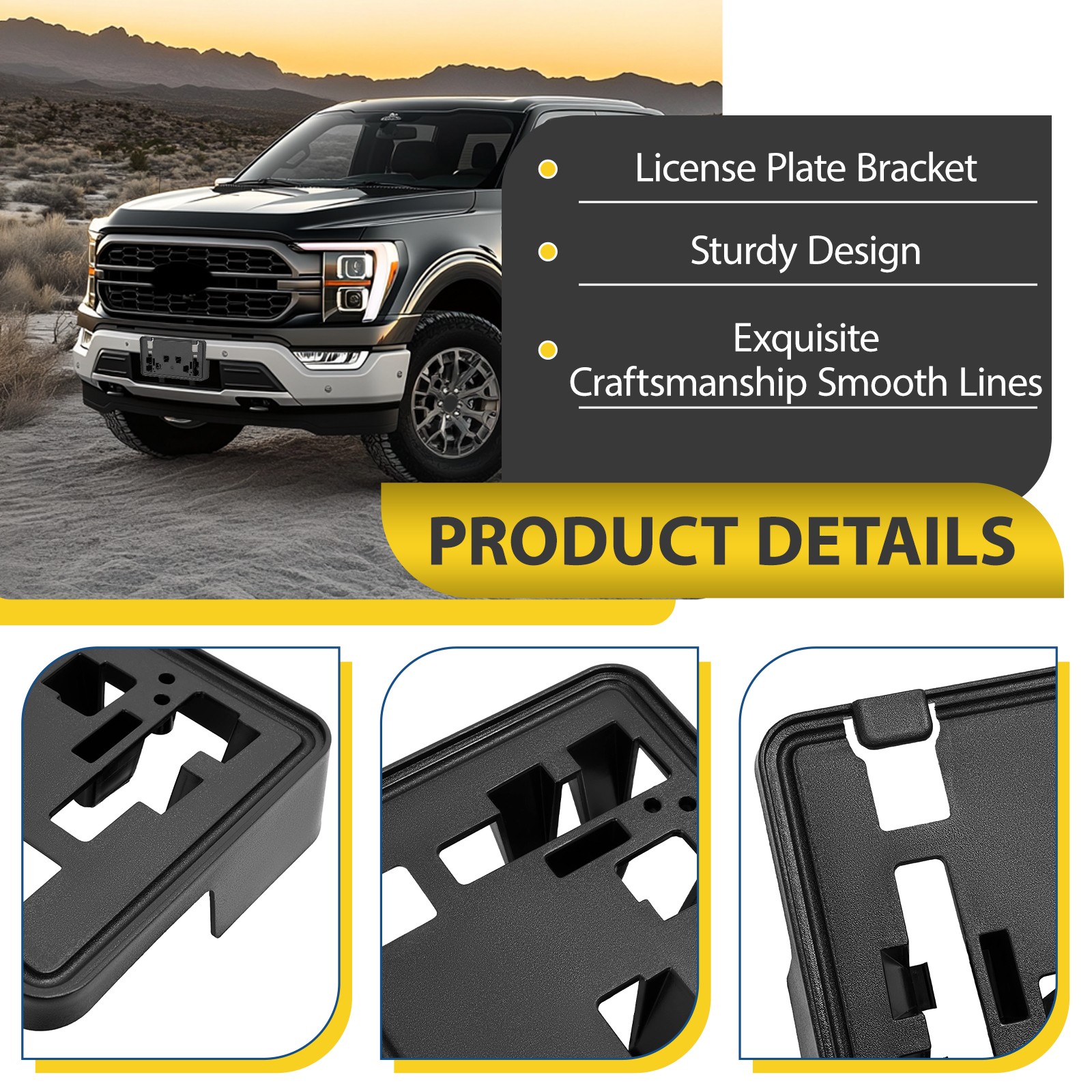Front License Plate Bracket Frame Holder For 2021-2023 Ford F150 ML3Z-17A385-BB