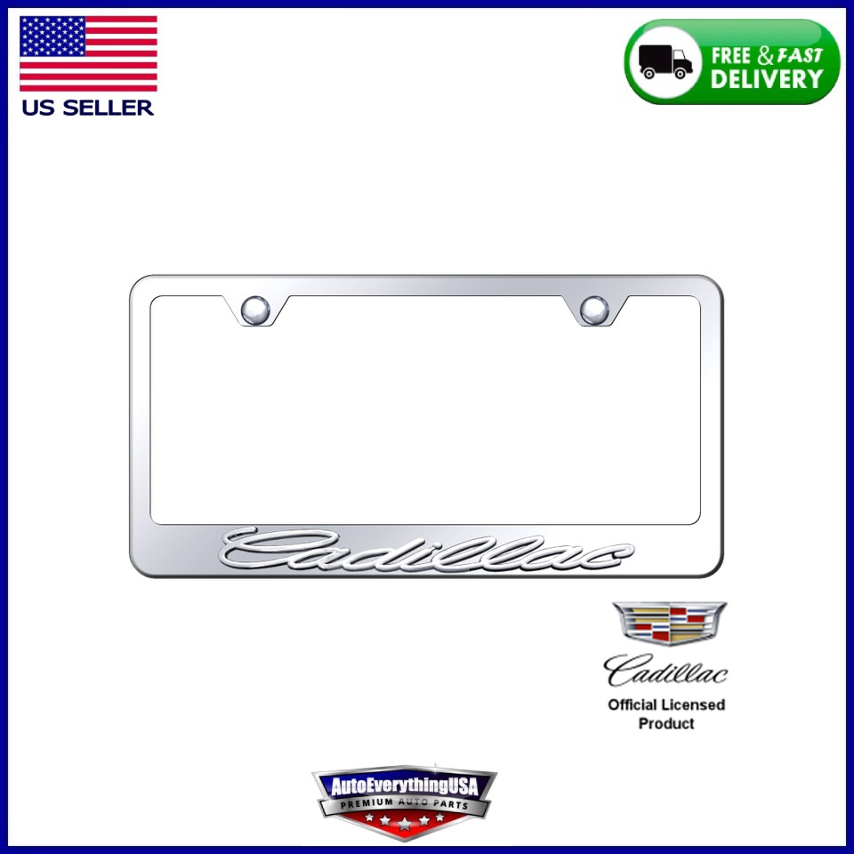 Au-Tomotive Gold Cadillac 3D Chrome/Chrome Frame-Metal