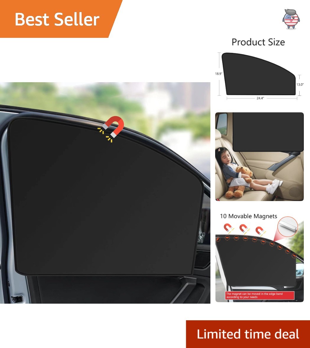 Compact and Stylish Car Window Sun Shades – 100% UV Protection, Front Seat Set
