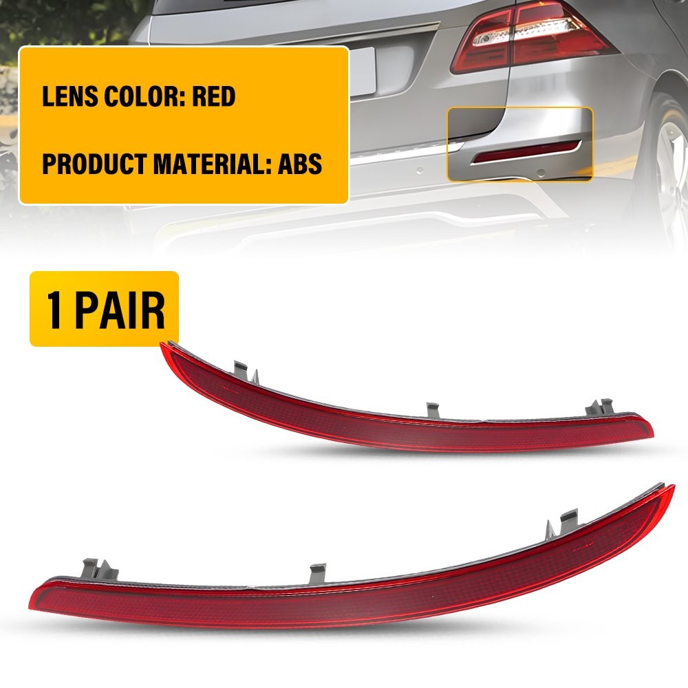Bumper Reflector 1668200174 TWO Custom Rear For Mercedes Benz W166 ML350 2012-15