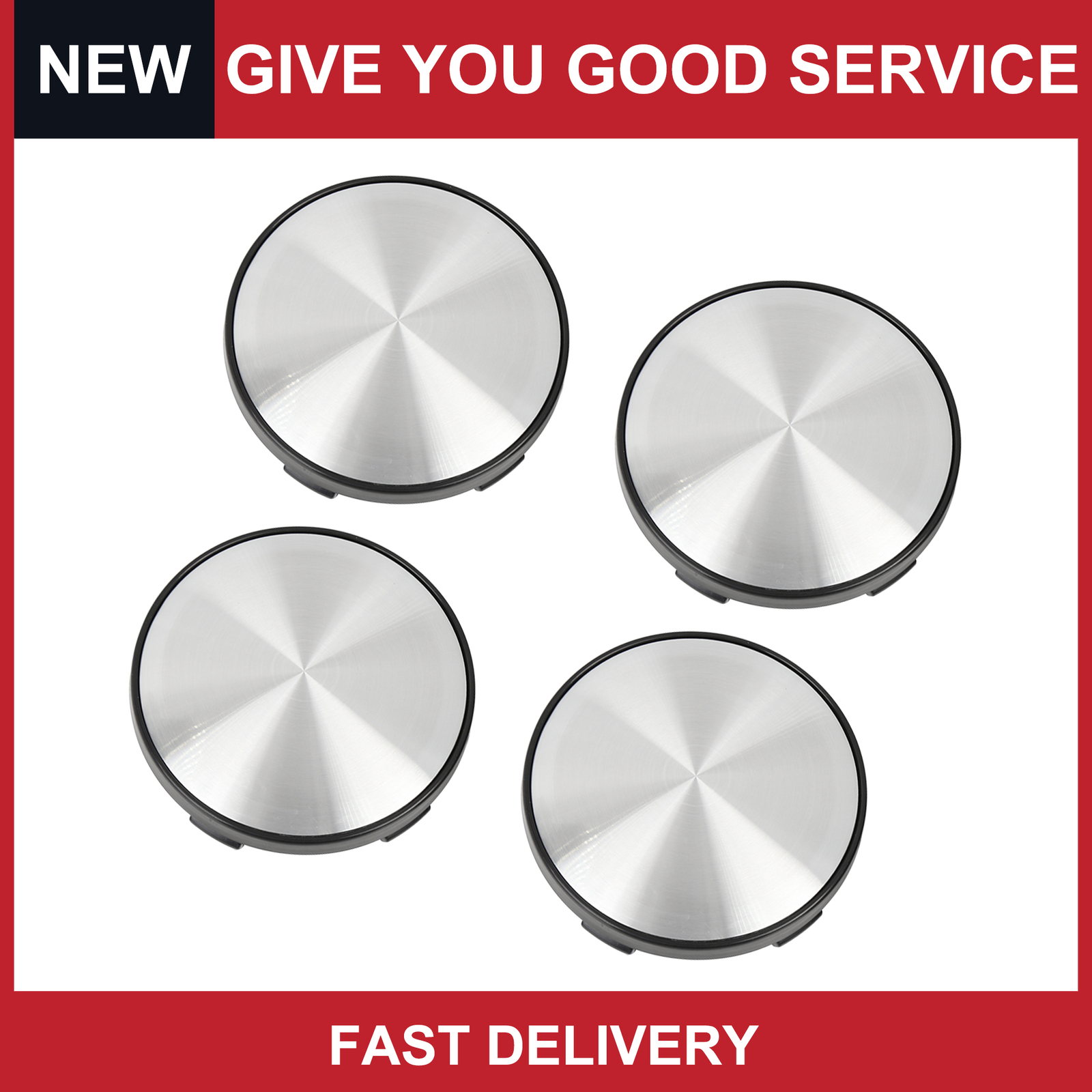 Universal 60mm Dia Black 5 Clips Car Wheel Center Tyre Hub Caps Cover Pack of 4