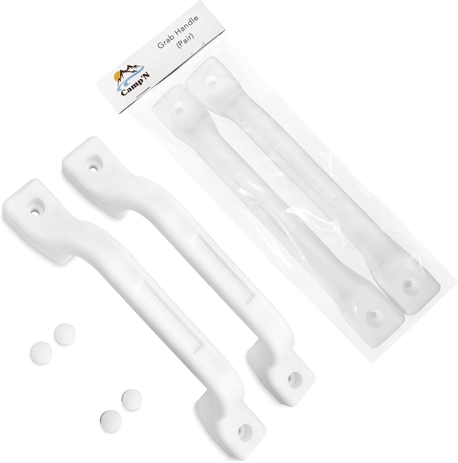 RV Grab Handle – White Sturdy 2-Pack Plastic Handles with Mounting Hardware, …