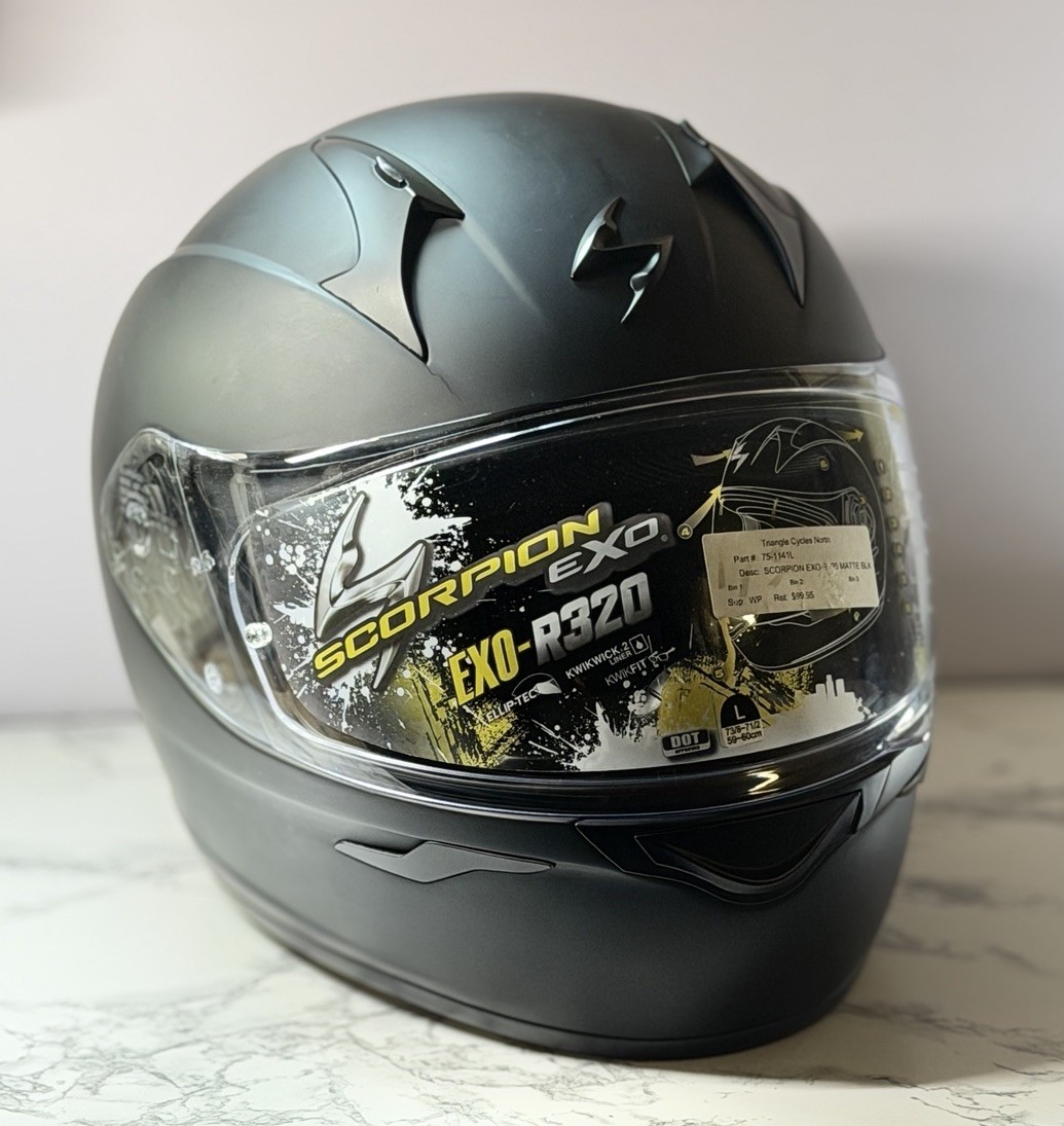 Scorpion EXO-R320 DOT Certified Matte Black Size Large Motorcycle Helmet