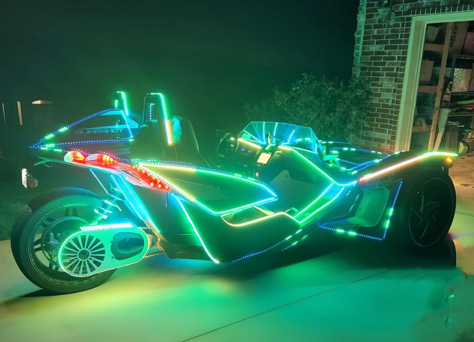 Blackout Tinted 16PCS 4FT APP+Remote IP65 CHASING Strips Light Polaris Slingshot