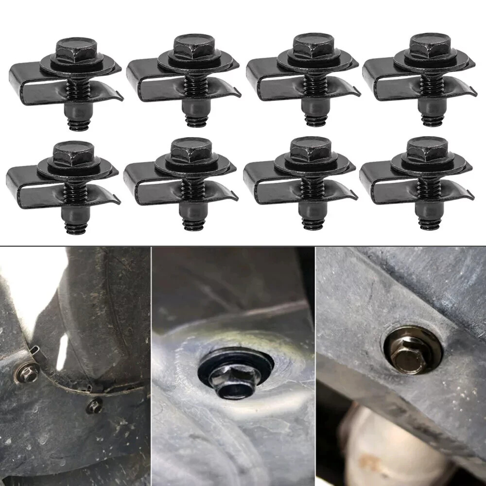 Car Body Bolts & U-nut Clips M6 Splash Shield Retainer Fastener Rivet Screws