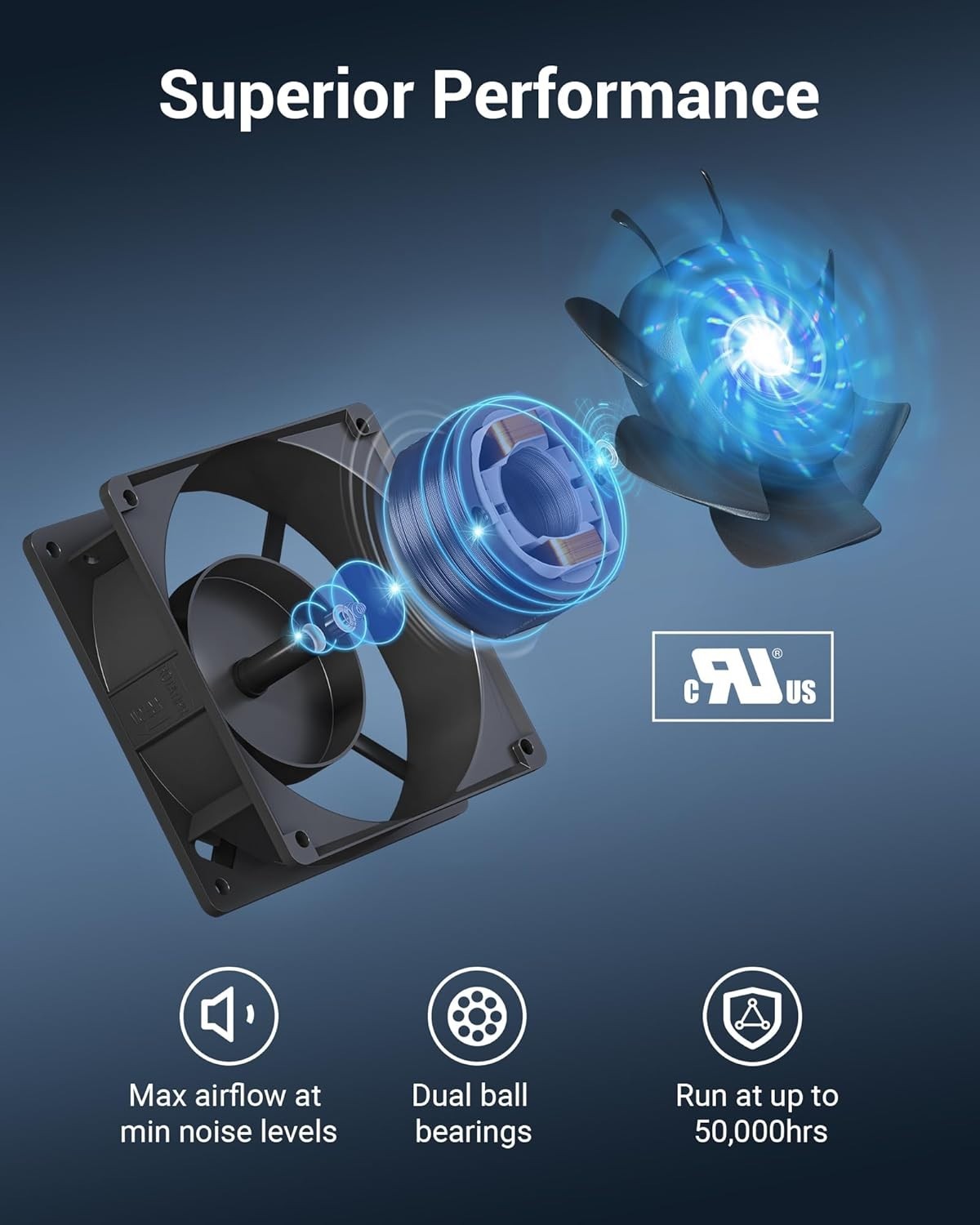 120mm Waterproof Exhaust Fan – 2 Pack for Refrigerators & More