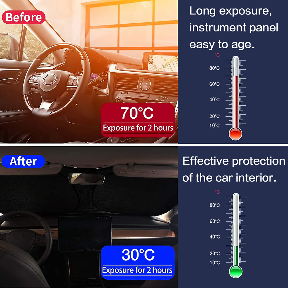 For Chrysler Accessories Car Windshield Sun Shade Heat UV Block Shield Visor
