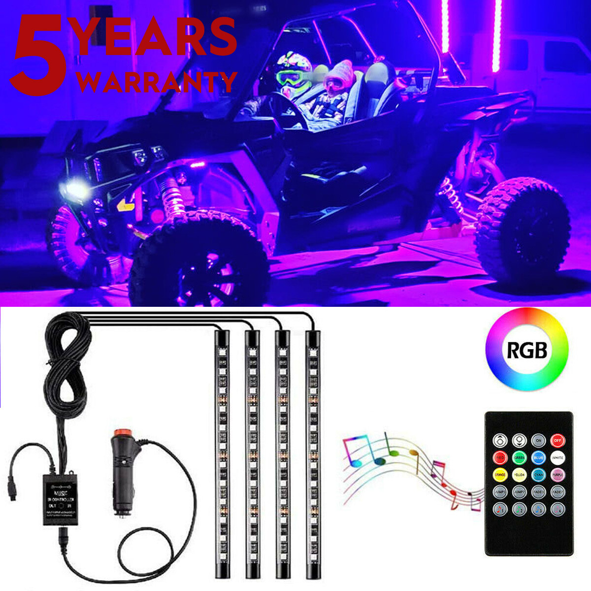 RGB 48 LED +IC Dream Color Underglow LED Neon Kit Light Strip For Car Truck kit
