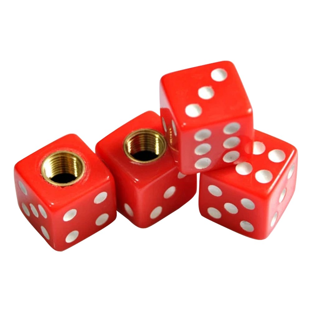 4 x Multicolor Universal Car Dice Shape Wheel Tyre Tire Valve Air Stem Cap Cover
