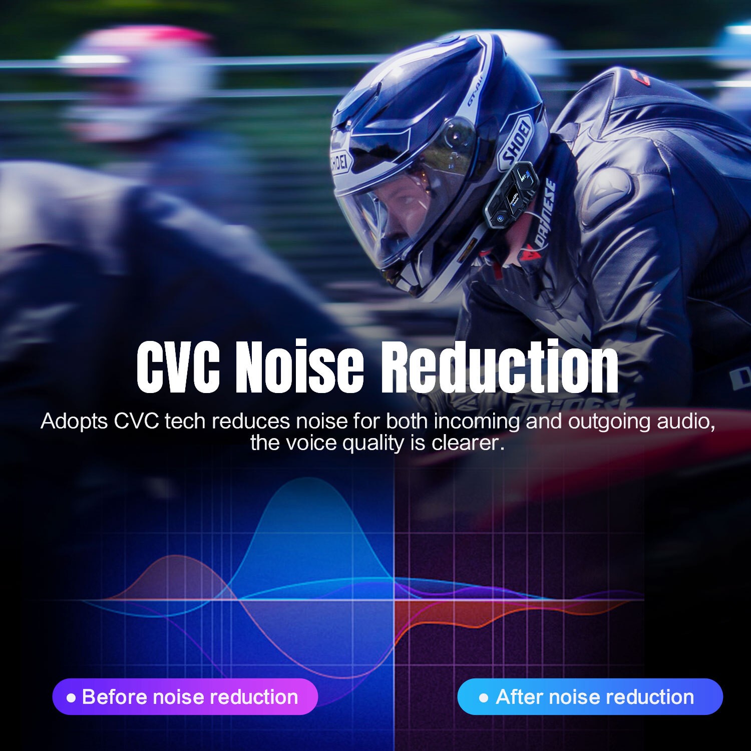 M1-S PRO 2000m 8 Riders Motorcycle Helmet Intercom Motorbike Bluetooth Headset