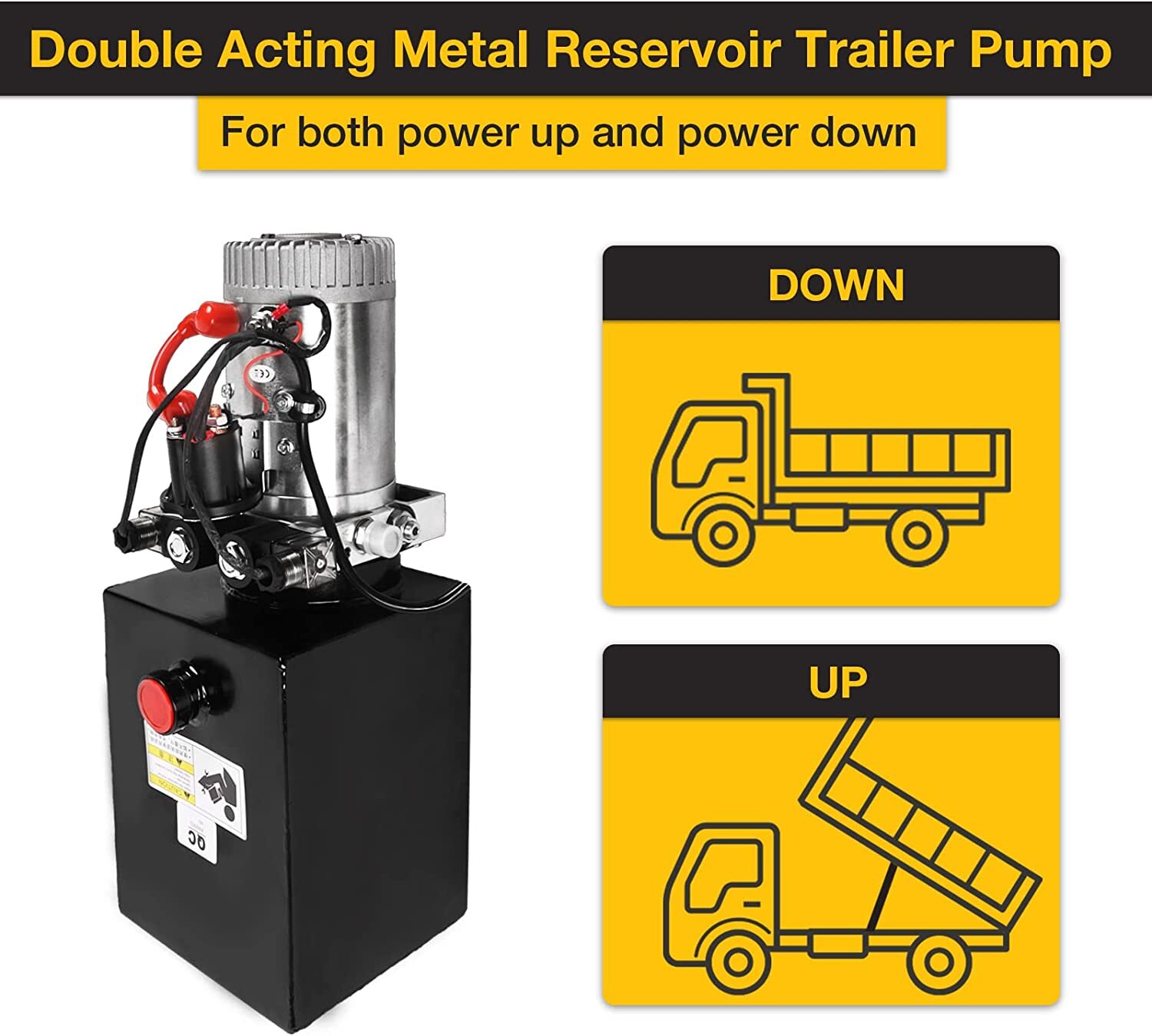 8 Quart 2 Gallon Hydraulic Power Unit Double Acting Metal Reservoir Dump Trailer