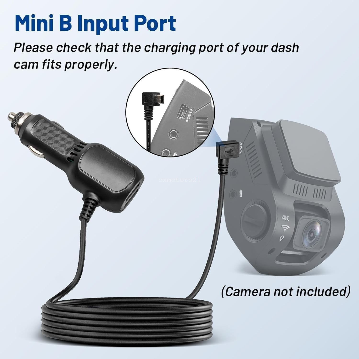 Car Dash Cam Mini USB Charging Cable 13FT For Rexing V1 V1P Pro V5 V3 Rove R2-4K